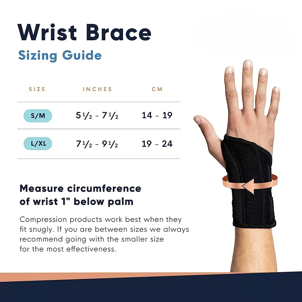 Copper Compression Wrist Brace-Copper Infused Adjustable Wrist Support Splint for Men And Women 1Pair