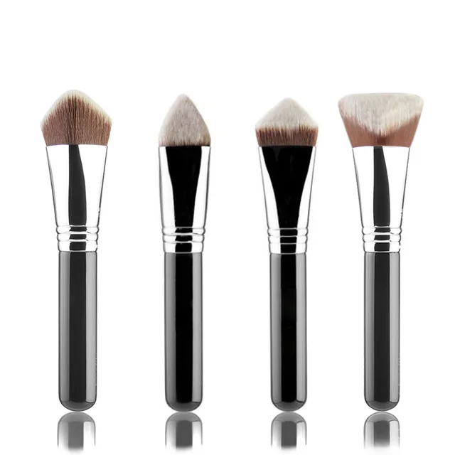 Pinceau de maquillage Kabuki pour fond de teint, pinceaux cosmétiques végétaliens, simple et grand, triangle incliné, carré et conique, luxe et de haute qualité 1