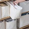 Wardrobe Cotton Linen Clothing Storage Basket Fabric Folding Large Portable Toy Sundries Storage Baskets Storage Organizer White 1