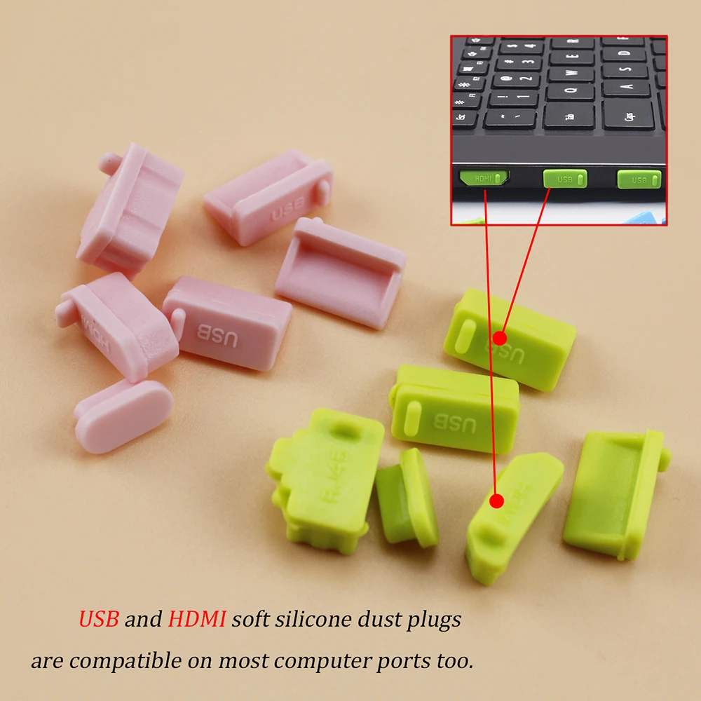 Silicone Dust Plug Set - USB & HDMI Interface Anti-Dust Cap Cover