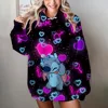 Disney Stitch print Cartoon Hooded Sweater Jacket Clothes Hoodie Oversize Design Feeling Loose and Comfortable 6