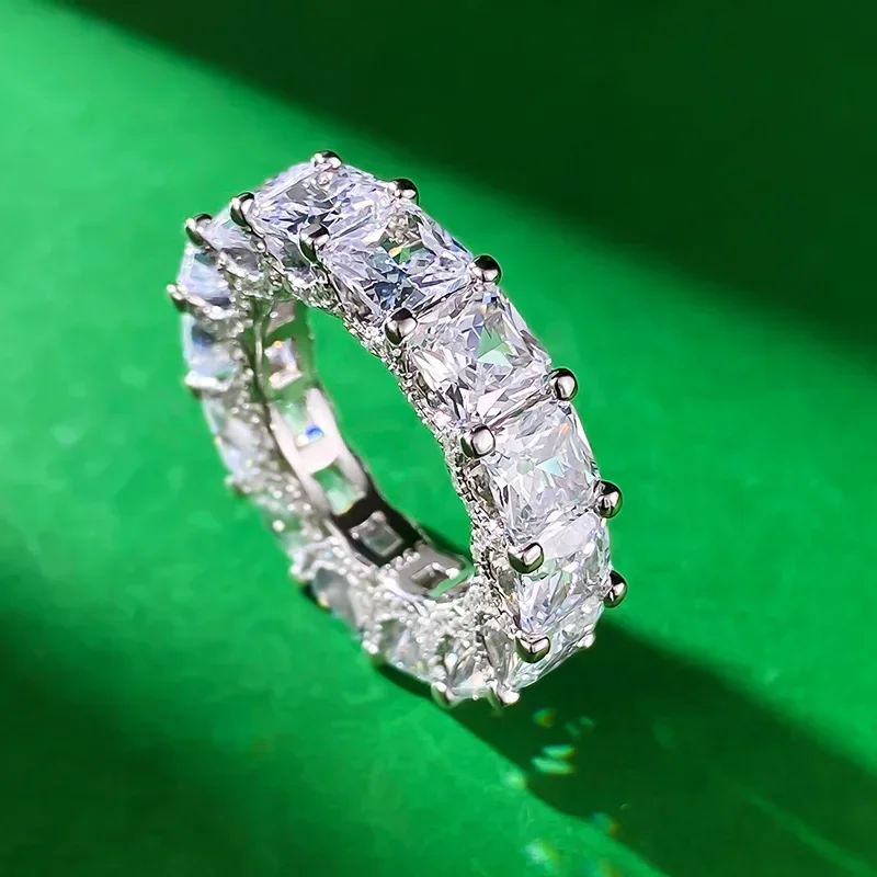 

2023 New 925 Silver 5 * 5 Princess Square White Diamond High Carbon Diamond Ring Fashion Simple Ring