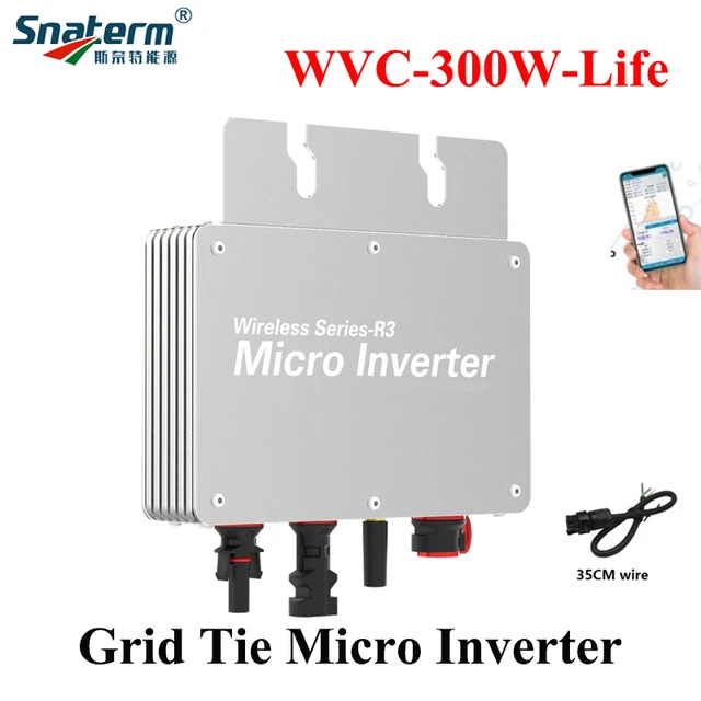 Micro Inverter 350W 300W WVC Solar Grid Tie Konverter Wireless