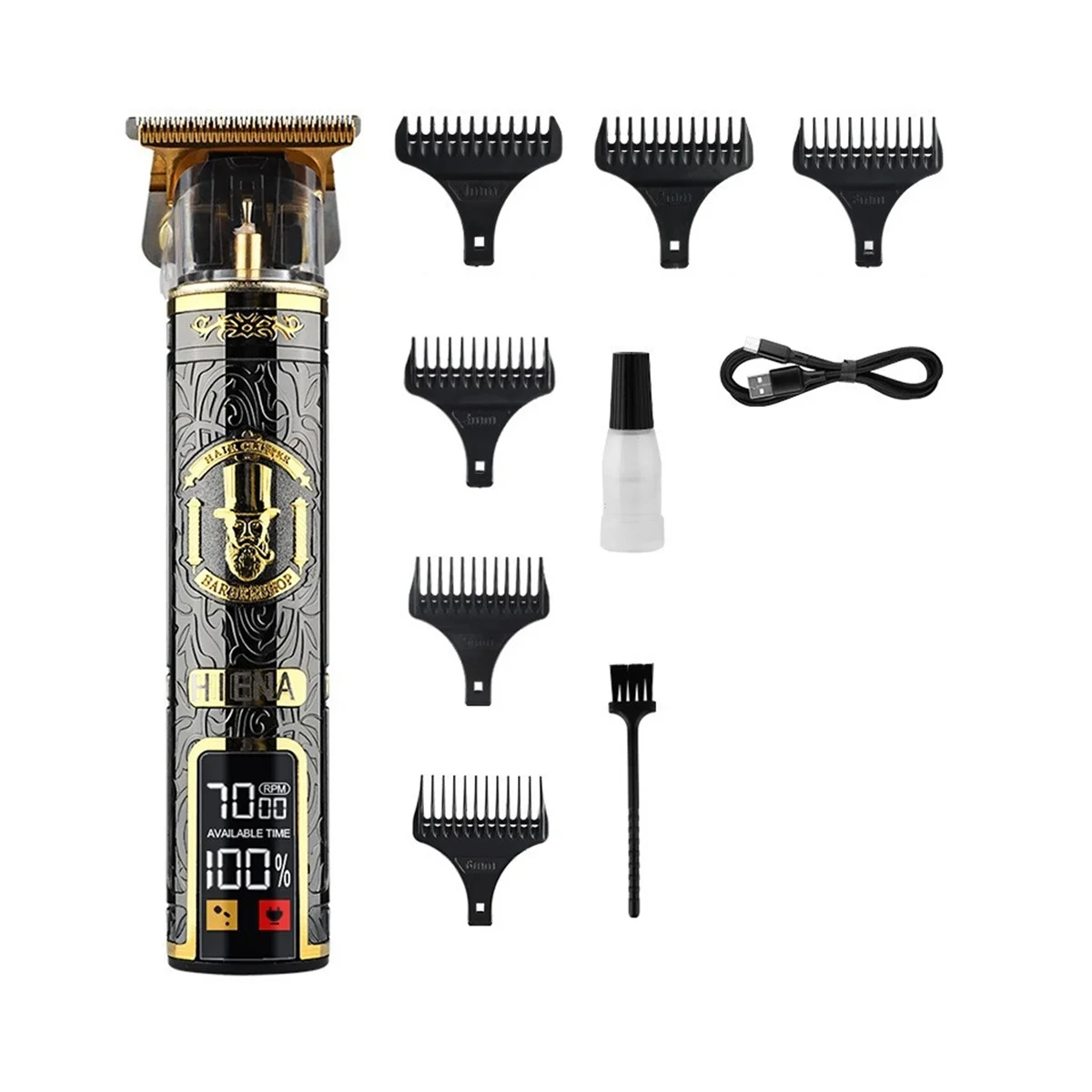 

Electric Hair Clippers USB Rechargeable Beard Trimmer Professional Men Hair Cutting Machine Beard Barber Hair Cut,A