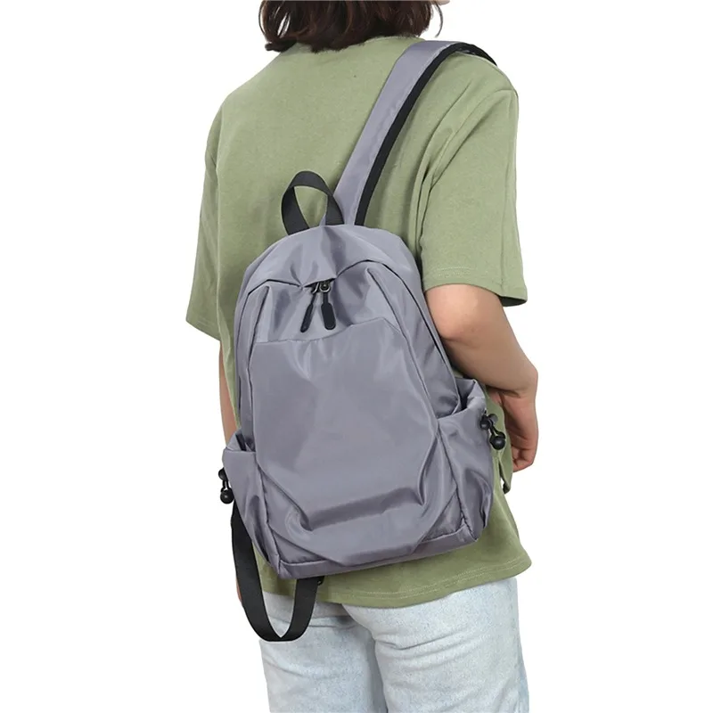Men's Backpack Fashion Small Black Shoulder School Bag for Man 2024 Canvas Designer Waterproof Sports Travel Male Backpacks - 2