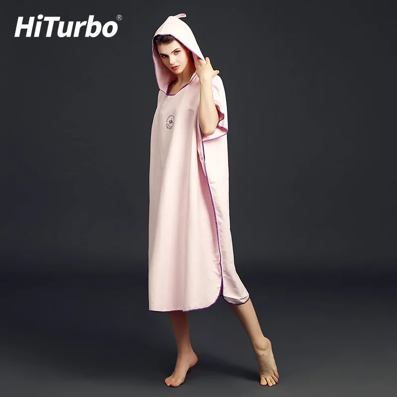 Beach quick-drying Adult Bathrobe Microfiber Towel Swimming Diving Hooded Cloak Windproof Warmth