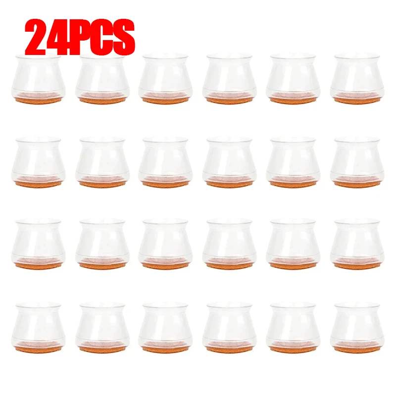 Silicone Chair Leg Caps - Furniture Floor Protectors and Leveling Pads