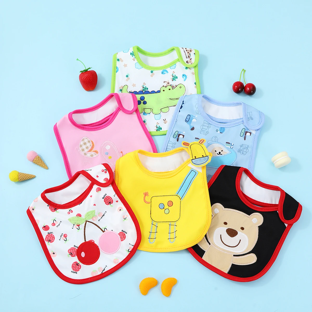 4pcs/Set Waterproof Bibs 4