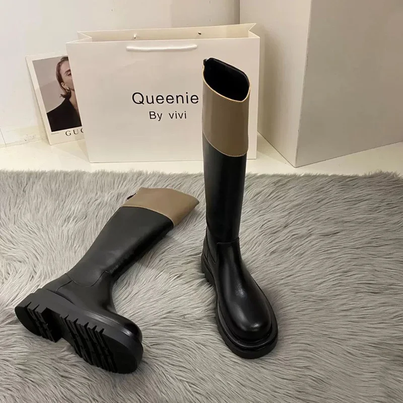 

Women's Thigh High Boots Over The Knee Long Stretch Chunky Heel Boots