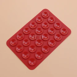2-Pack Double-Sided Silicone Adhesive Pad with Suction Cup (Red)