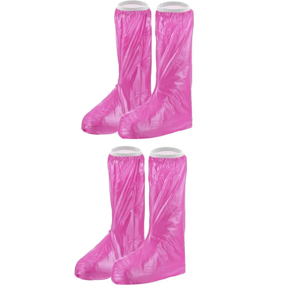 

2Pairs PVC Shoes Cover Slip-Resistant M-Size Transparent Rain Boots Waterproof Reusable Overshoes Outdoor