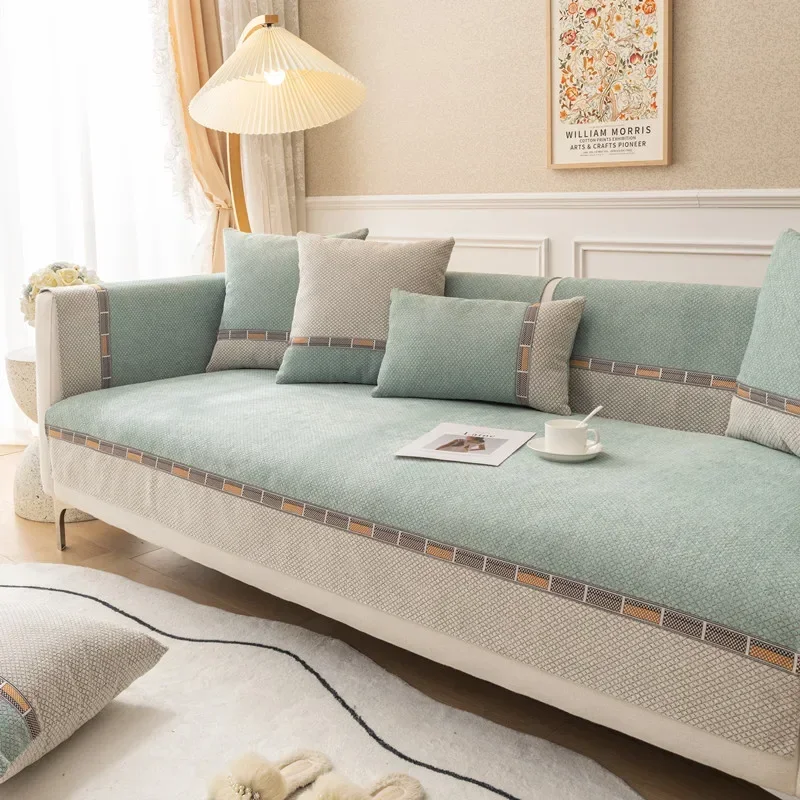 Chenille Nordic Sofa Cover for Living Room Non-slip Couch Towel Covers 4 Seasons L Shaped Corner Sofa Seat Pad Home Decor sofa cover sofa towel