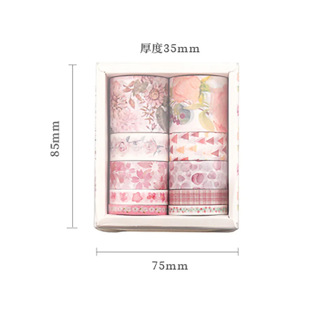 Mr. Paper 10roll/Box Beautiful Flower Washi Tape Set Small Fresh Floral Handbook DIY Decorative Tapes Art Supplies Stationery images - 6
