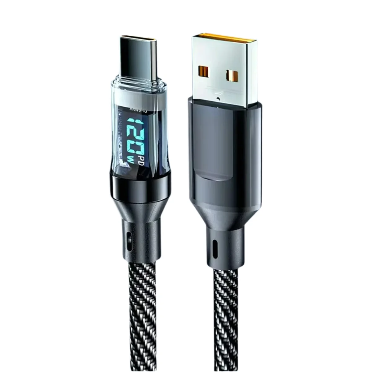 Energy Efficient Charger Cable 60 120W with LED Indicator Super Fast Charge USB Type C for iPhone 15 Huawei P Series OPPO Vivo
