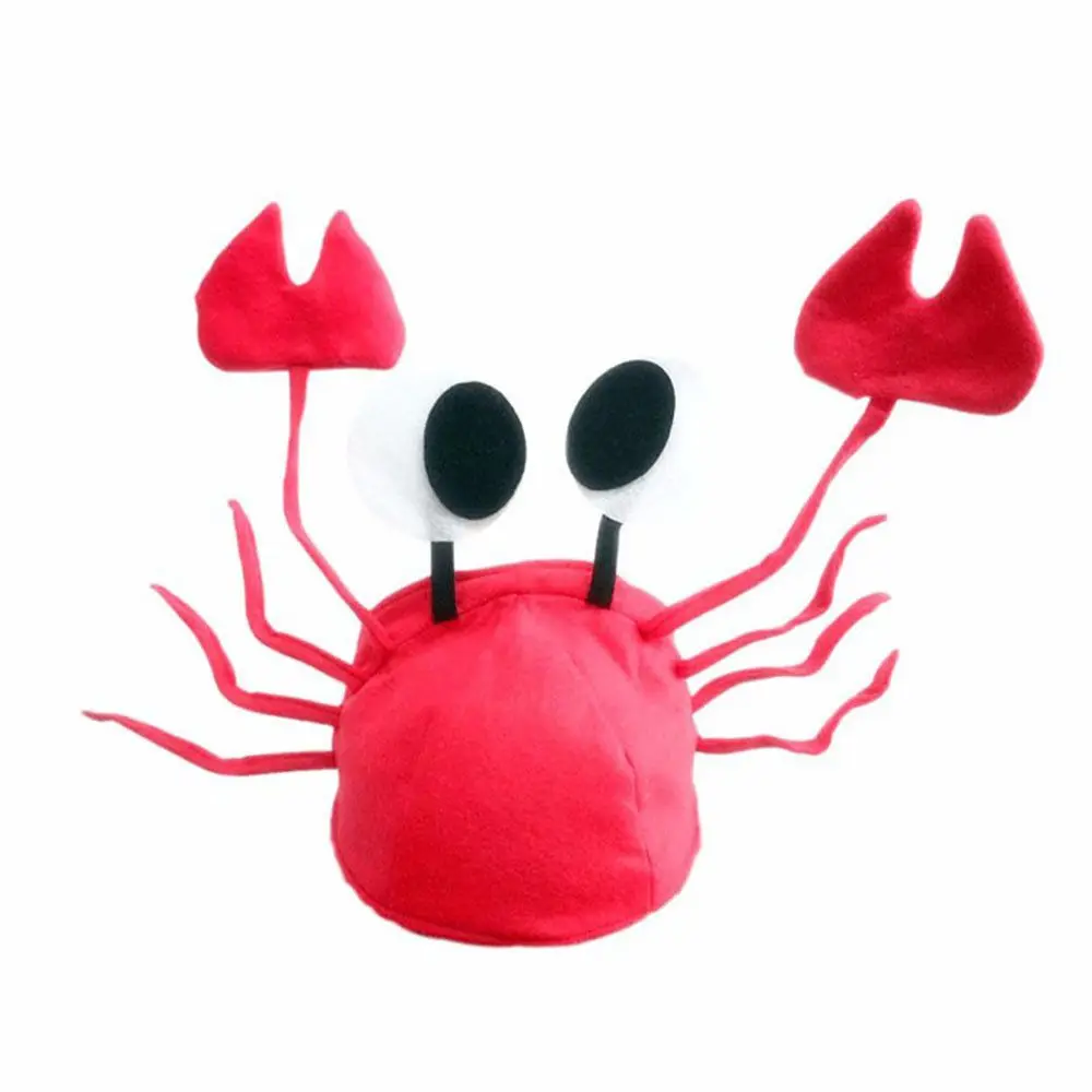 1Pc Cute Red Festival Costume Christmas Red Lobster Hat Funny Lovely Crab Hat Adult Children Party Cap Children Gift Party Hat Carnival Hat