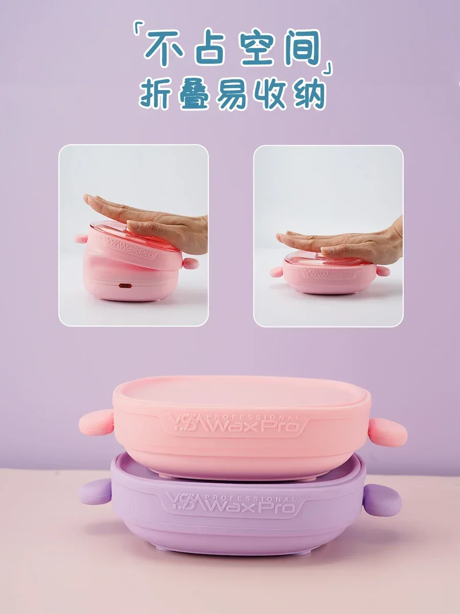 220V Foldable Wax Heater for Hair Removal with Non-Stick Coating Inner Pot and Silicone Wax Melting Machine