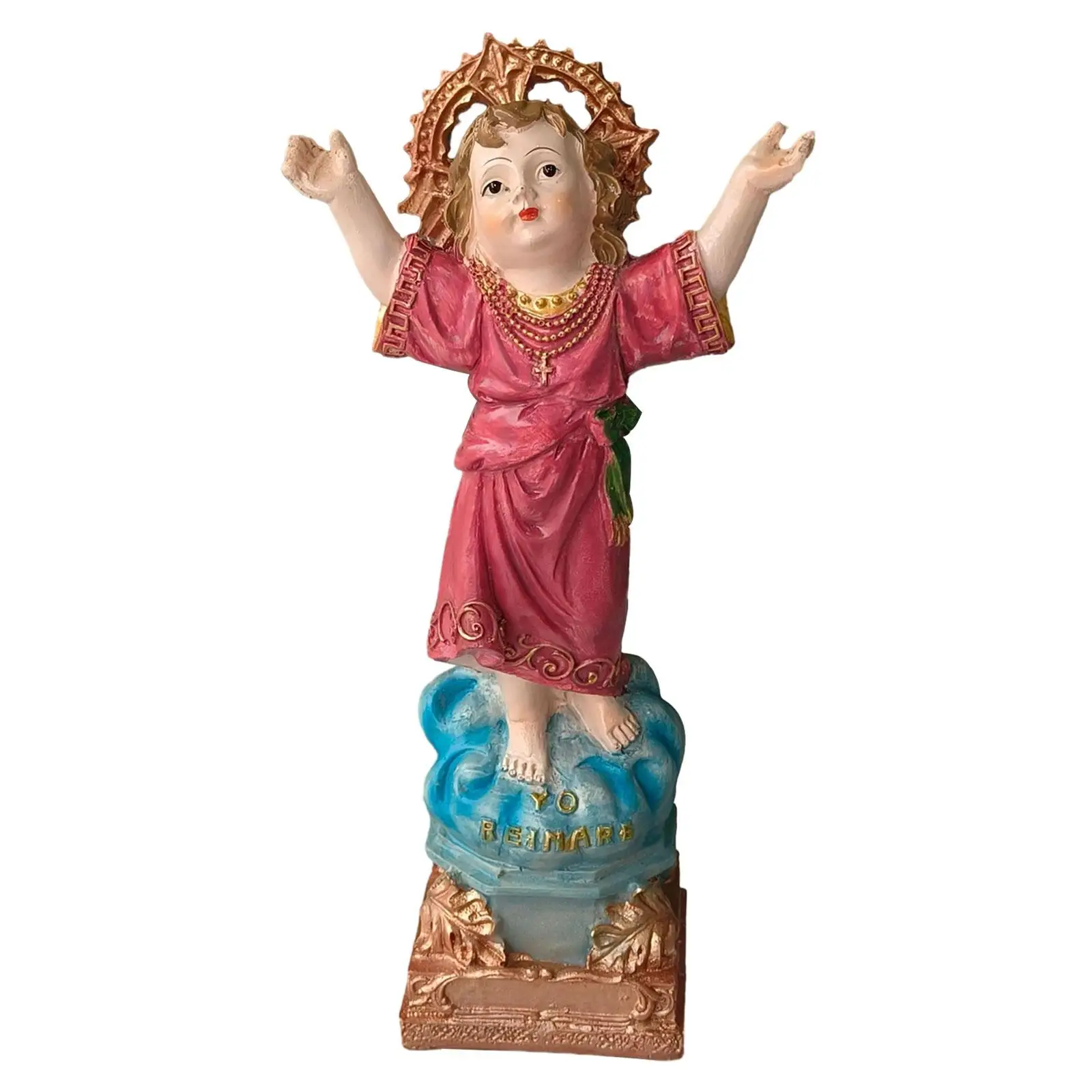 Divino Nino Estatua Jesus Figures Decorative Collections Painted Catholic Statue Cabinet Livingroom Church Home Fireplace