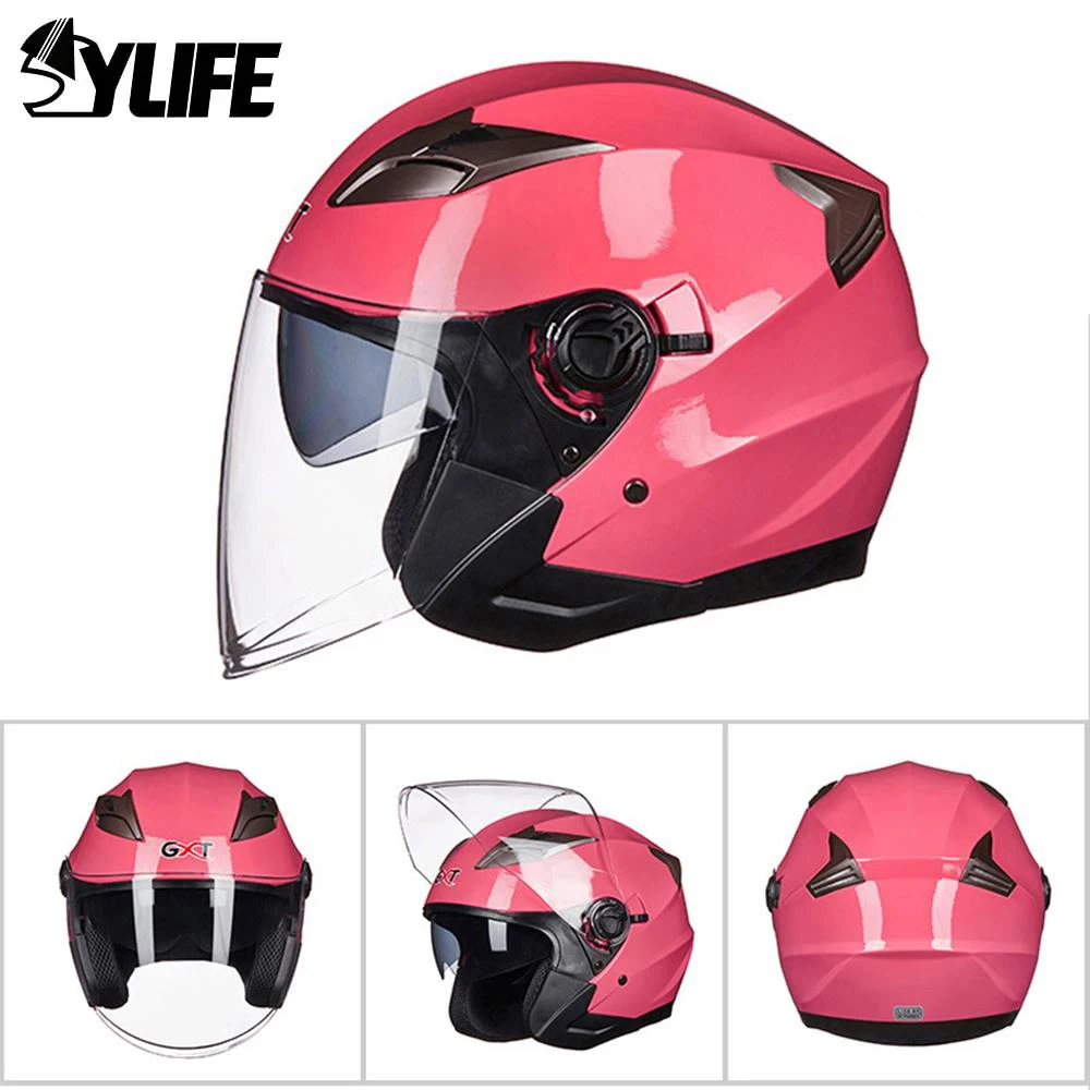 

Motorcycle Riding Helmet Moto Double Lens Open Face Electric Helmet Four Season Motocross Helmet Motorcycle Accessories