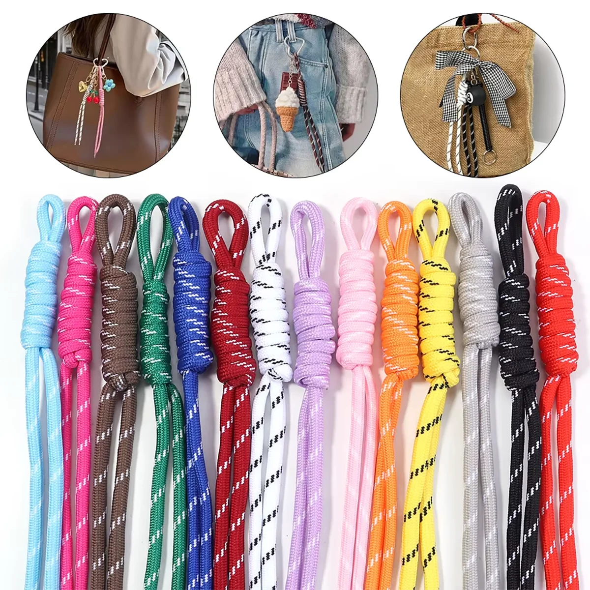 Colored Nylon Braided Rope for DIY Beads and Pendant Decorations (5-10pcs)