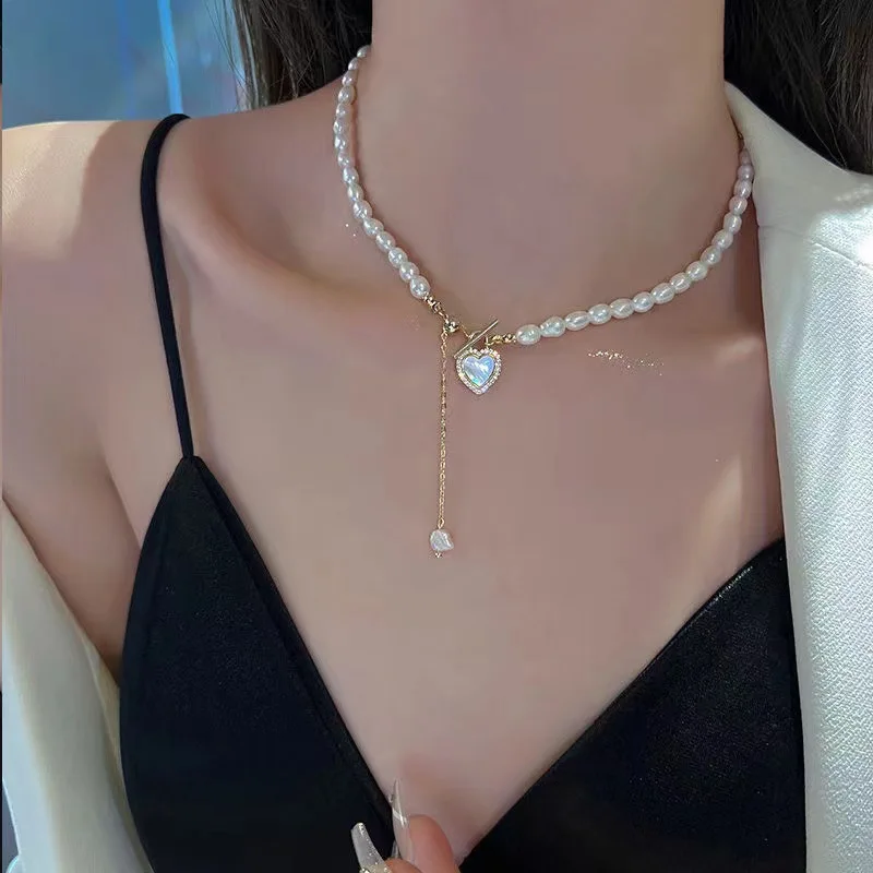 Korean Pearl Chain Choker Necklace for Women Girls 2023