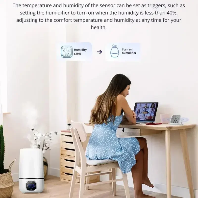 SONOFF SNZB-02P/02D Temperature Humidity Sensor Zigbee Monitor Smart Home Automation Kits Control Via eWeLink Alexa Google Home images - 6