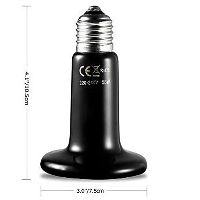 E27 Ceramic Heating Lamp Reptile No Light Far Infrared Heating Lamp 220V 25W-200W Pet Warmer Bulb Reptile Accessories