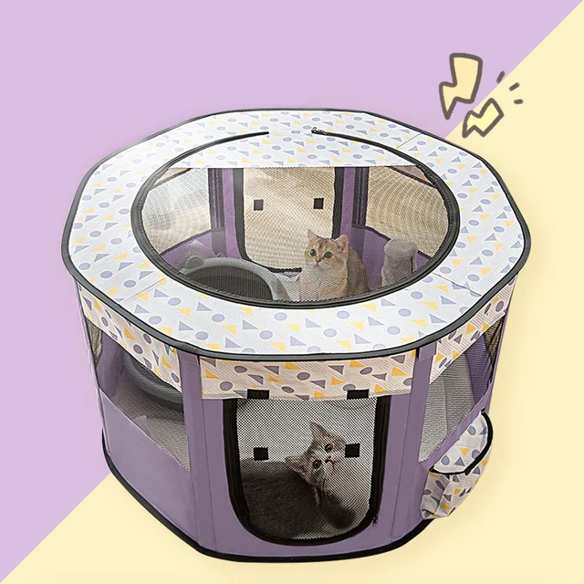 Title 11, Portable Folding Pet Tent Dog House Octagonal C...