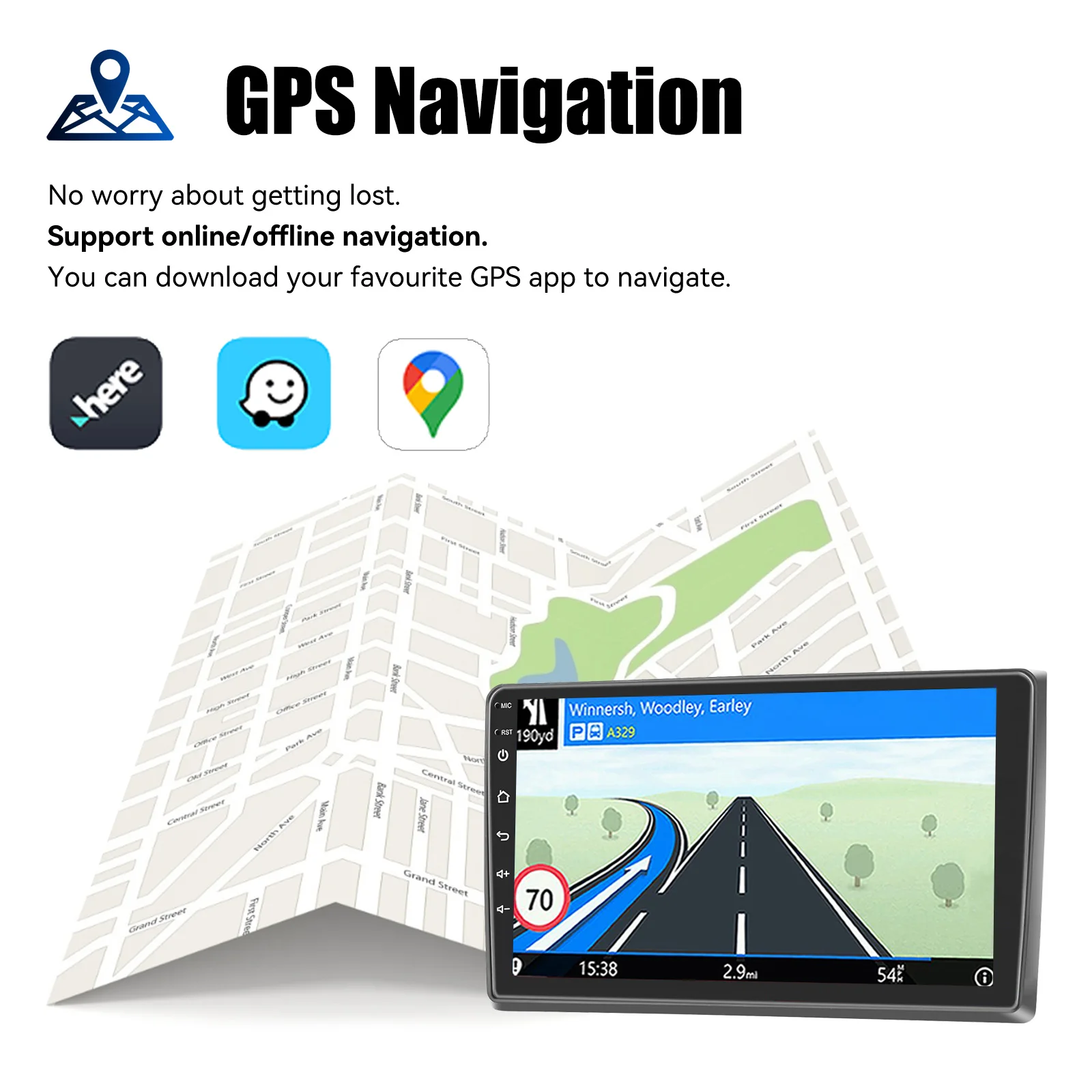 ESSGOO Autoradio Android15 9" 4+64 GB für Audi A4 S4 RS4 8E 8F B9 B7 SEAT Exeo Bildschirm Wireless CarPlay GPS Navigation FM Bluetooth WiFi RDS Lenkradsteuerung Mirror Link Android Auto – Detail 12
