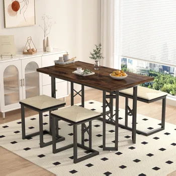 43" Farmhouse Dining Set for 4 1