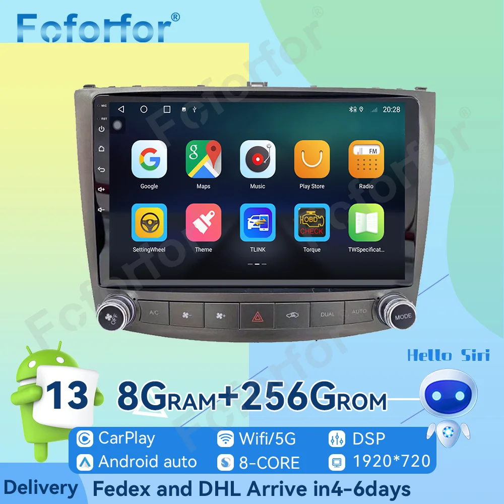 

Android 2006 для Lexus IS250 2010-автомобильное радио с сенсорным экраном Тесла Carplay GPS-навигация автомобильный стерео Мультимедийный Плеер головное устройство WIFI