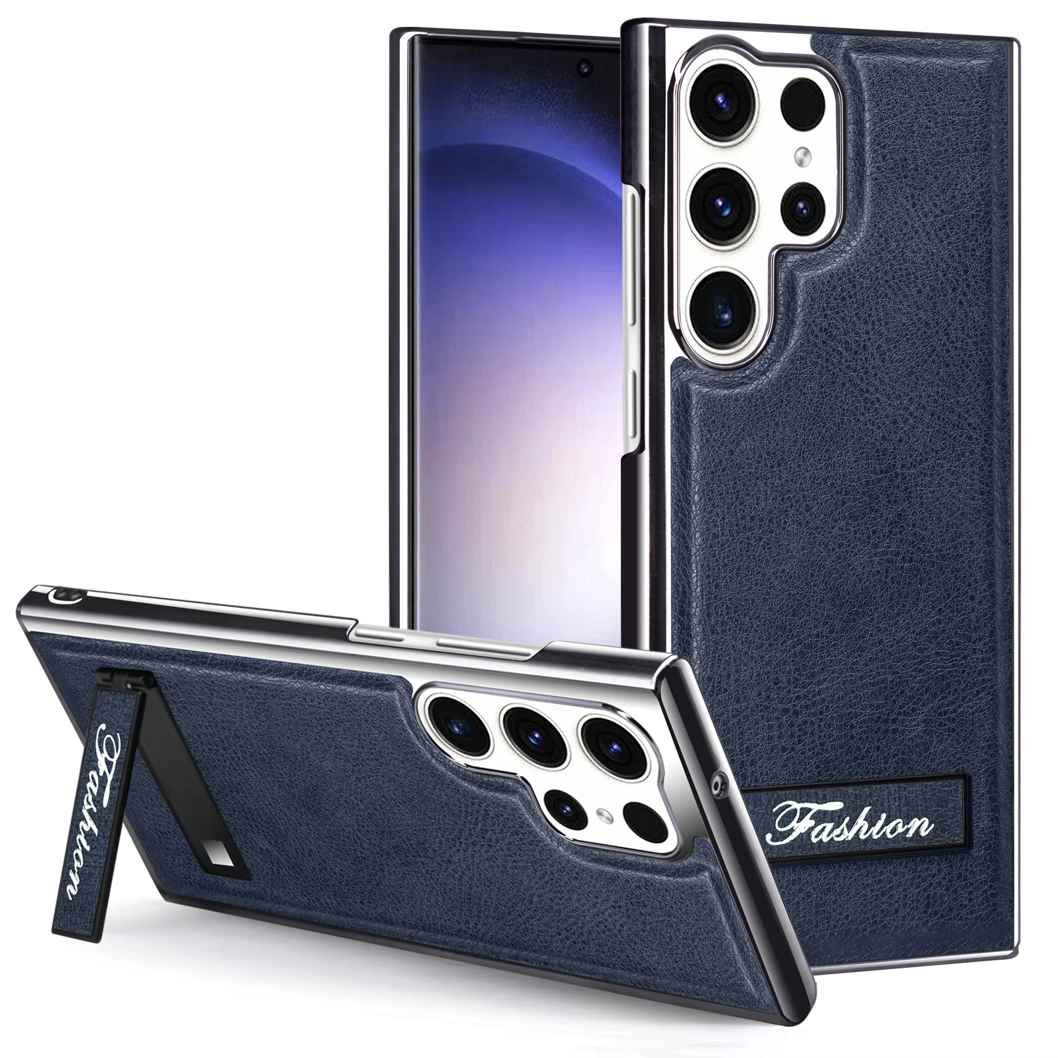 

Business Elegant Leather Pattern Stand Phone Case Suitable for Samsung Galaxy S22 23 24 Ultra Anti Drop Phone Cover