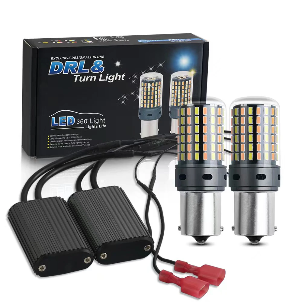 Canbus DRL LED P21W PY21W BA15S BAU15S T20 7440 W21W T25 3156 3014 120SMD Dual Mode Daytime Running Light Turn Signal 12V | Автомобили и