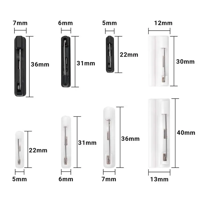 DIY 웨딩 브로치 만들기 ID 배지 교체 액세서리에 대 한 접착제 지원과 20pcs 13-37mm 안전 브로치 핀 바
