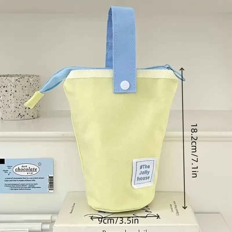 High capacity polyester pencil case fabric office supplies desktop organizer multifunctional large capacity storage bag durable stationery organizer stationery storage box