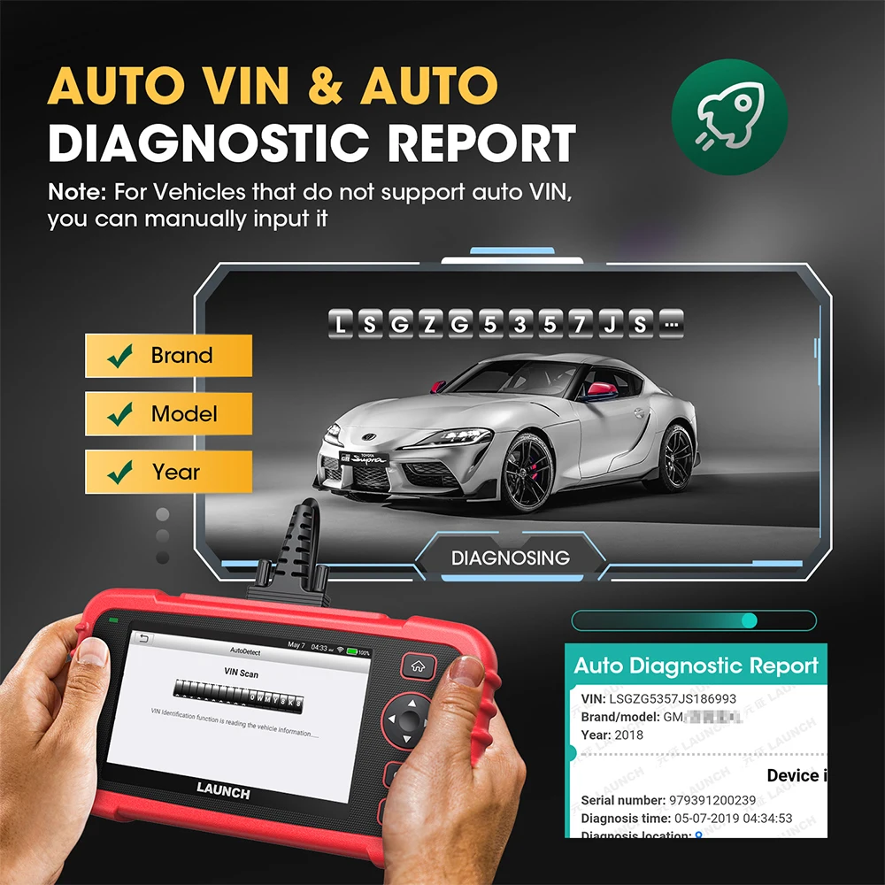 LAUNCH CRP129X Diagnostic Tools Automotive OBDII Scanner OBD2 Scan Tools Four Systems Diagnosis obd2 Code Reader 4