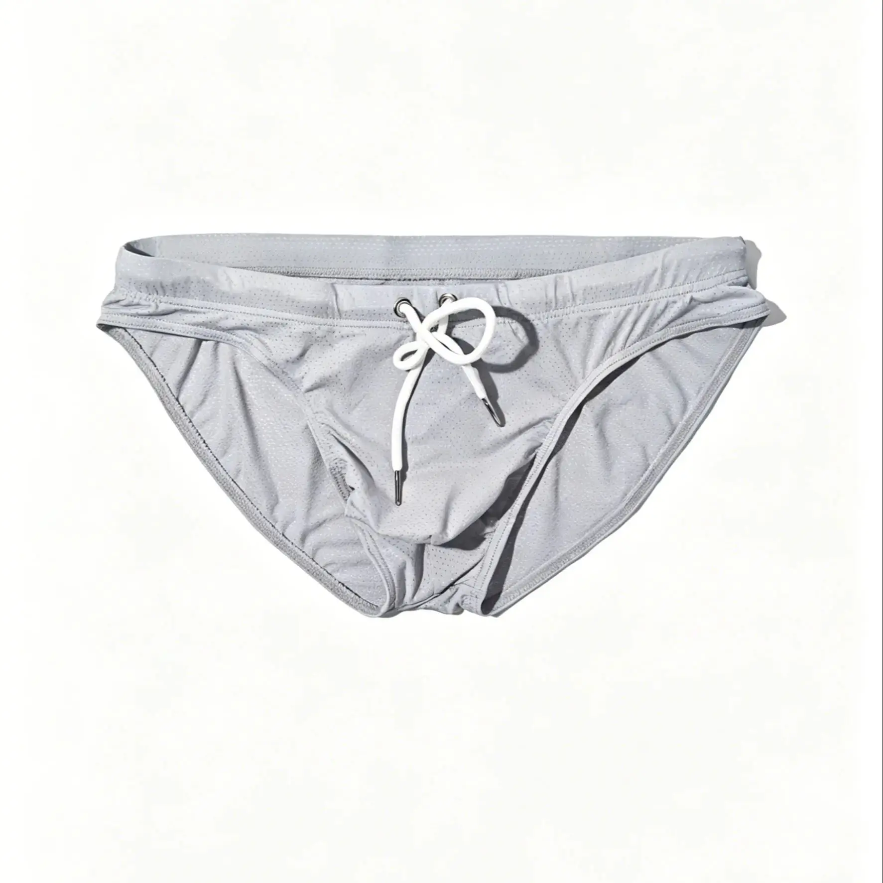 Men Summer Swimwear Swim Briefs Low Waist Bikini Beachwear Surf Board Shorts Solid Color Seamless Stretch Breathable Underpants