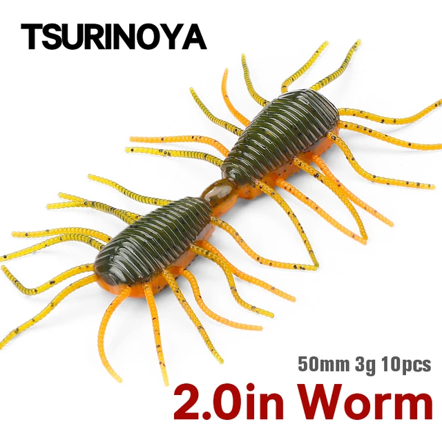 TSURINOYA Soft Lure FAERIE 50mm 3g 10pcs Sicilone Bait Artificial Worm For  Pike Bass Trout Perch Soft Fishing Lure Rig Tackle - AliExpress