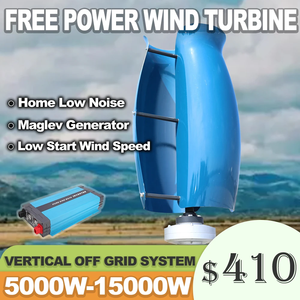 Wind Turbine Generator 6000w 48V 24V 12V with MPPT Controller for Home Use