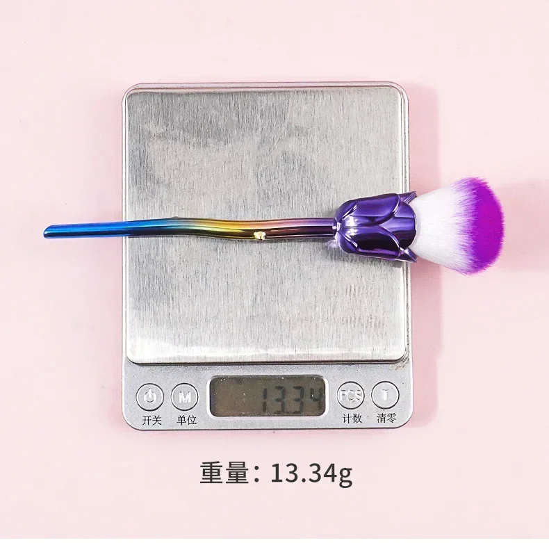 Description Picture 4 of itemRose Nail Dust Brush Flower Nail Art Brush Round Small Gel Polish Cleaning Brushes Cosmetic Brush Nail Accesories Tools