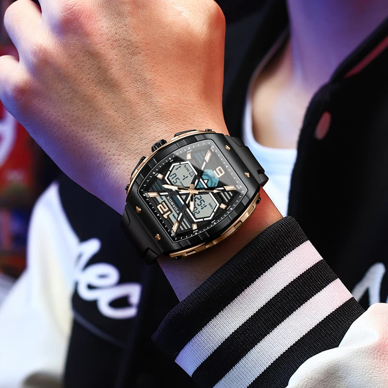 Lige Mens Watch Fashion Outdoor Sport Calendar Quartz Watches Men Dual Display Waterproof Man Watch Digital Chronograph Clock, Alina Gadgets