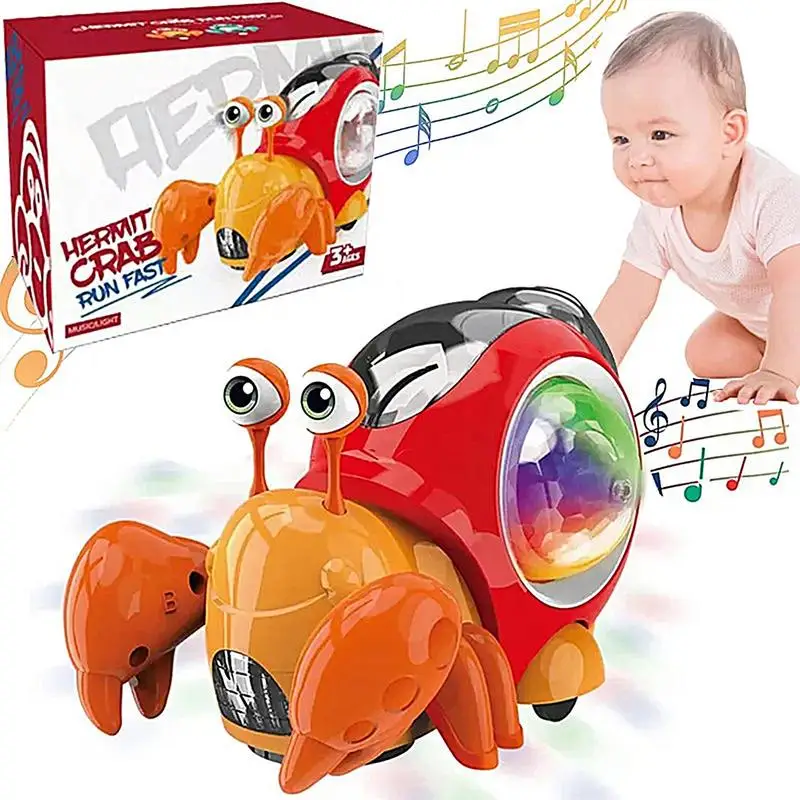 Electric Children's Toy Crab Snail Doll With Cute Interesting Design Sound And Light Swing Automatic Walking To Avoid Obstacles 6
