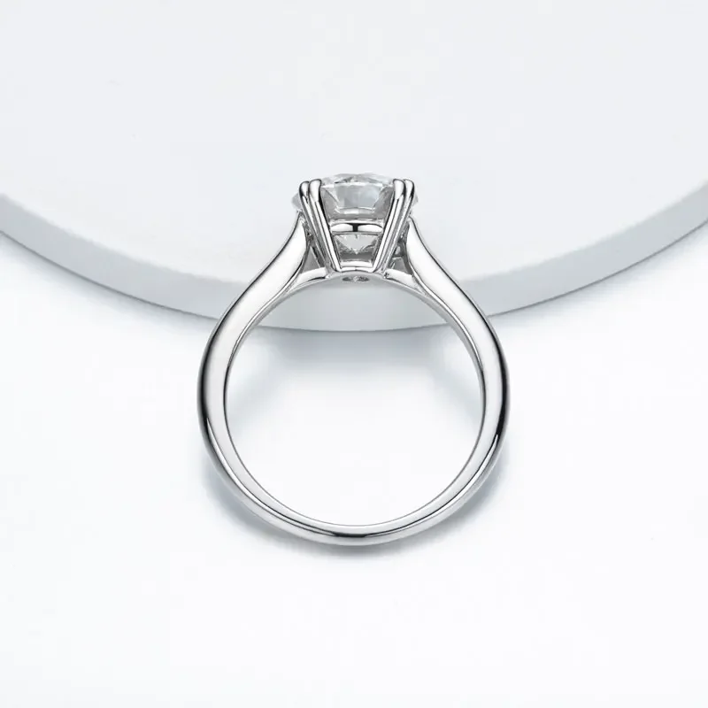 Moissanite Engagement Rings For Women Solid 925 Sterling Silver Round Cut Soitaire Wedding Ring VVS D Color GRA Certifiacte
