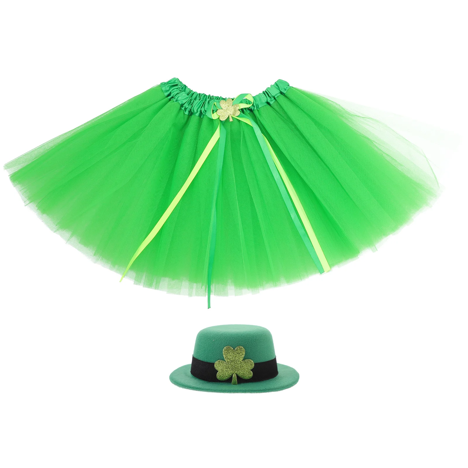 

Top Hat Party Clothes Child Girl Outfits Mesh St Patricks Day Costume Tutu Skirts