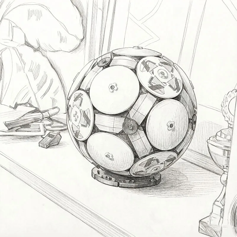 새로운 43019 1498PCS 1:1 축구공 모양 클래식 빌딩 블록 프리미엄 모델 생일 선물 고급 장식품