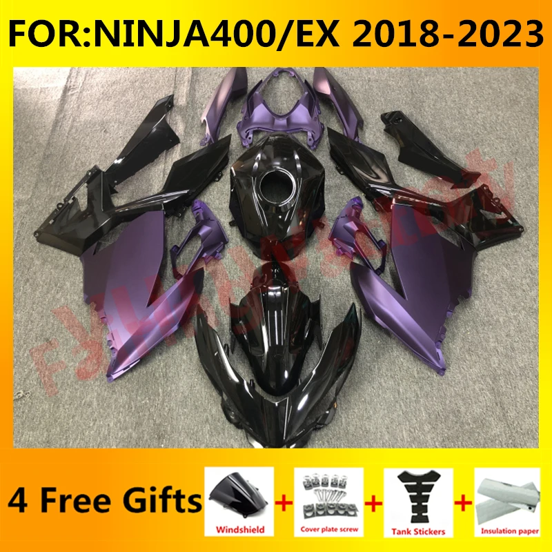 

NEW ABS Motorcycle Fairings Kit fit For Ninja400 EX400 EX Ninja 400 2018 2019 2020 2021 2022 2023 full fairing set black purple
