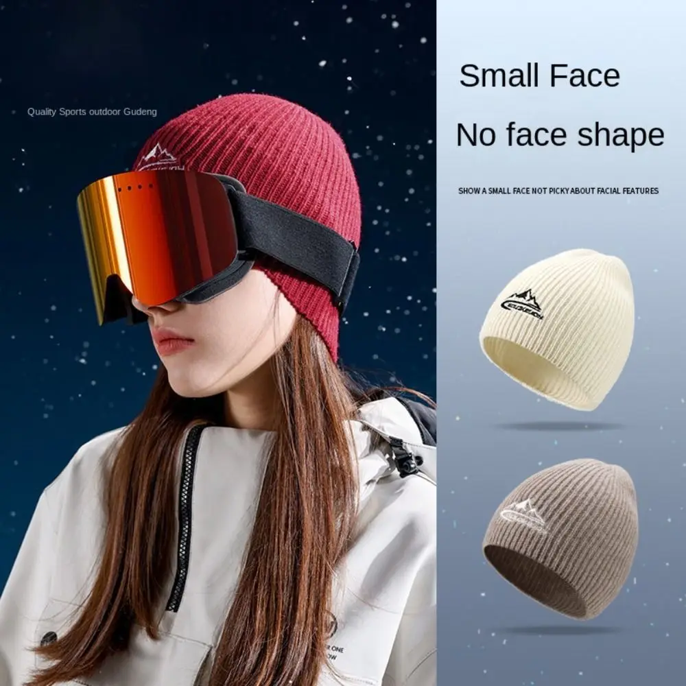 

Ear Protection Knitted Ski Hat Ski Accessories Windproof Warm Ski Caps Unisex Thicken Wool Hat Ski