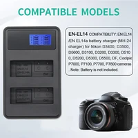 EN-EL14 Camera Battery Charger for Nikon D5200 D5300 D5500 D560 D3200 D3300 D3400 D3500 DF CoolpixP7000 P7100 P7700 P7800 Camera - Image 6