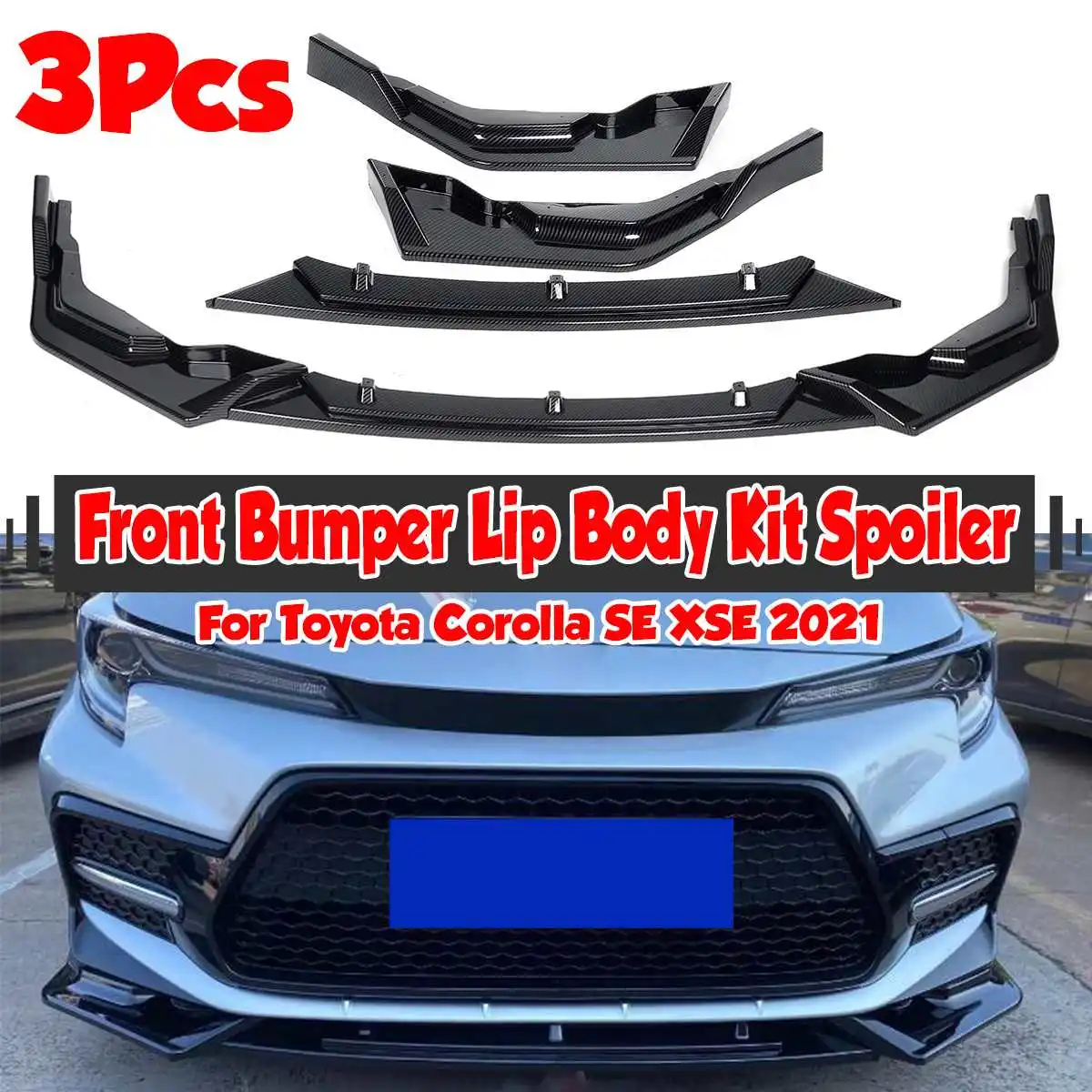 

Car Front Bumper Spoiler Lip Chin Body Kits Splitter For Toyota Corolla For SE XSE 2021 Front Bumper Lip Chin Spoiler