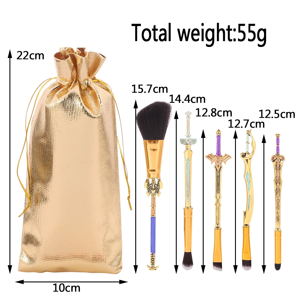 Description Picture 2 of item5pcs The Legend of Zelda Weapon Shaped Makeup Brushes Foundation Blush Eyeshadow Cosmetic Brushes for Women Makeup Tools