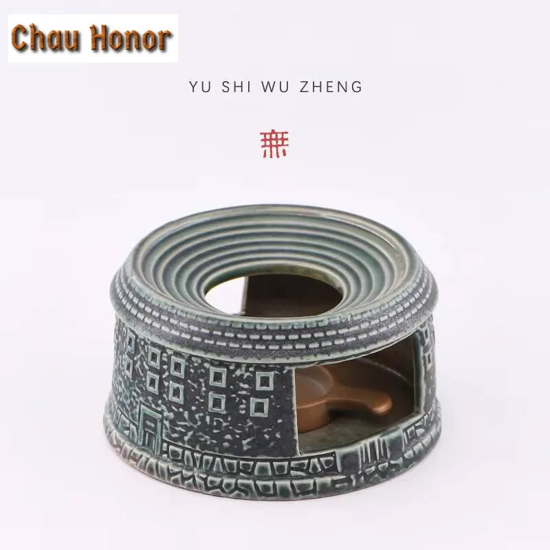 Retro Earthen Building Ceramic Warm Stove Creative Kiln Change Candle Heating Holder Flavoring Aromatherapy Tea Leaf Accessories